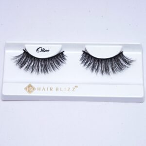 single pair human hair eyelash olive